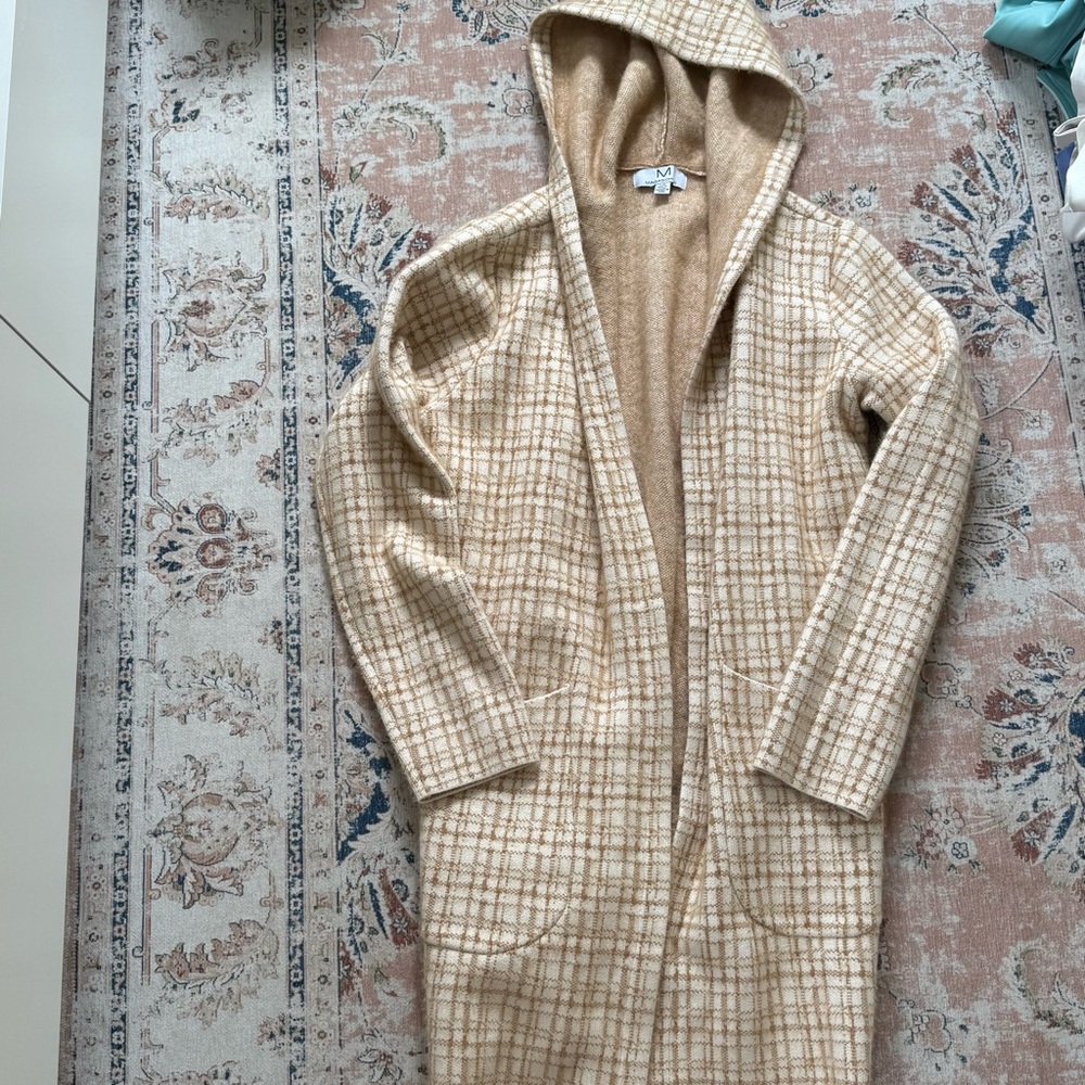 Magaschoni Cream Plaid Teddy Jacket